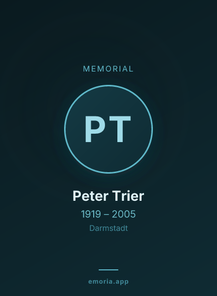 Memorial portrait of Peter Trier