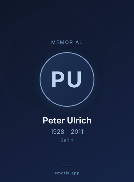 Memorial portrait of Peter Ulrich