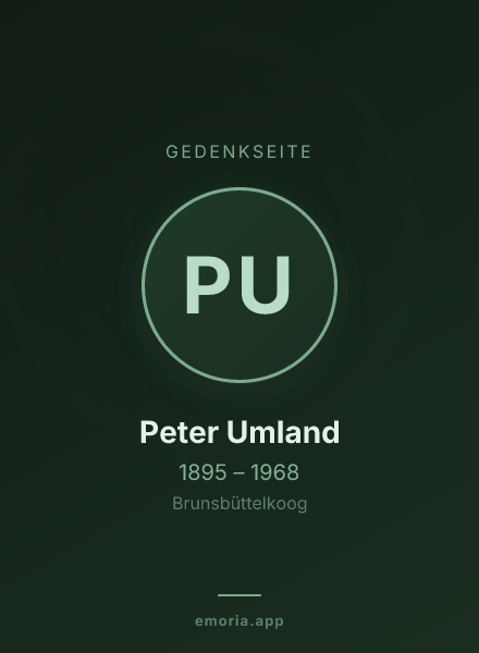 Gedenkportrait von Peter Umland