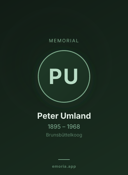 Memorial portrait of Peter Umland