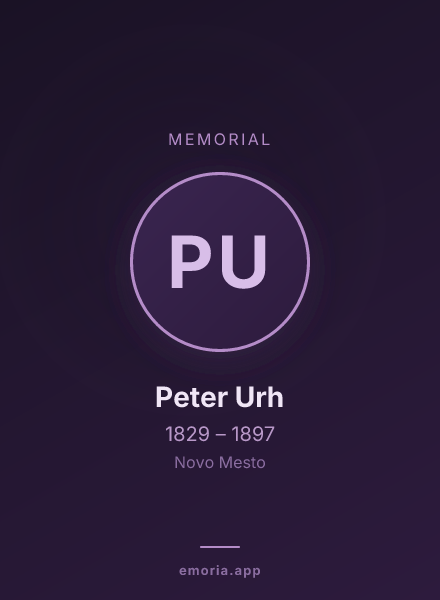 Memorial portrait of Peter Urh