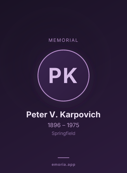 Memorial portrait of Peter V. Karpovich