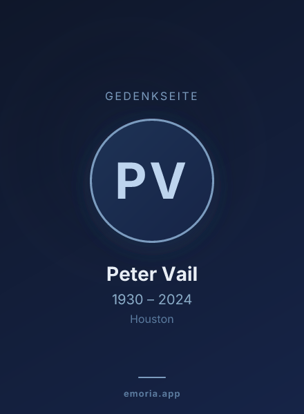 Gedenkportrait von Peter Vail
