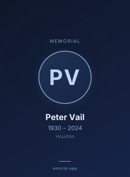 Memorial portrait of Peter Vail