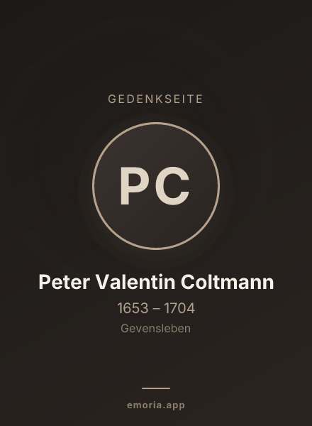 Gedenkportrait von Peter Valentin Coltmann