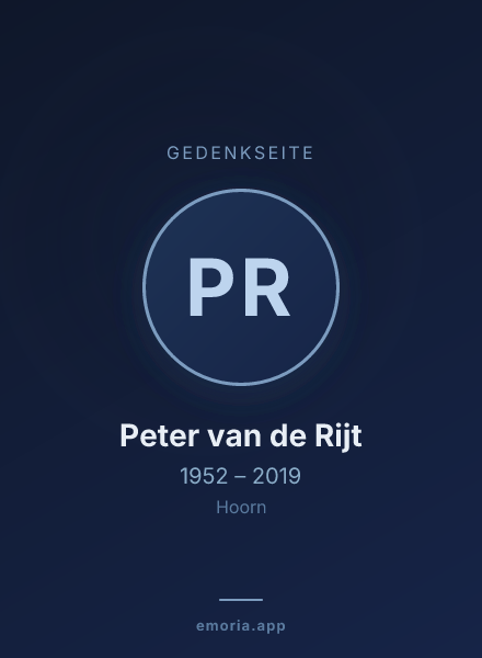 Gedenkportrait von Peter van de Rijt