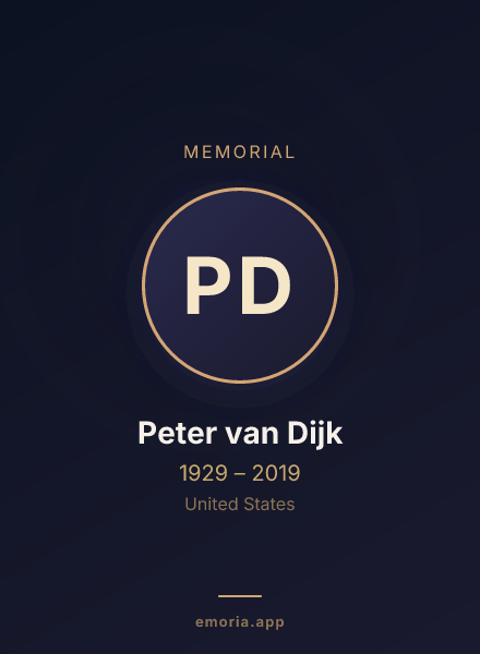 Memorial portrait of Peter van Dijk