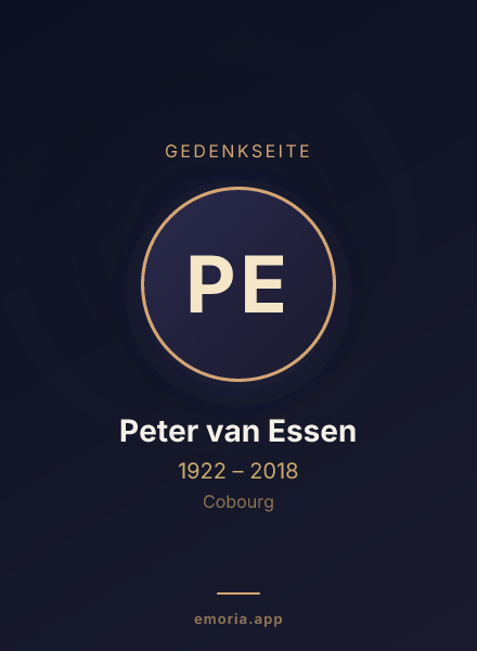 Gedenkportrait von Peter van Essen