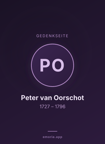 Gedenkportrait von Peter van Oorschot