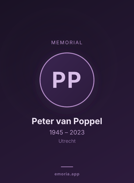 Memorial portrait of Peter van Poppel