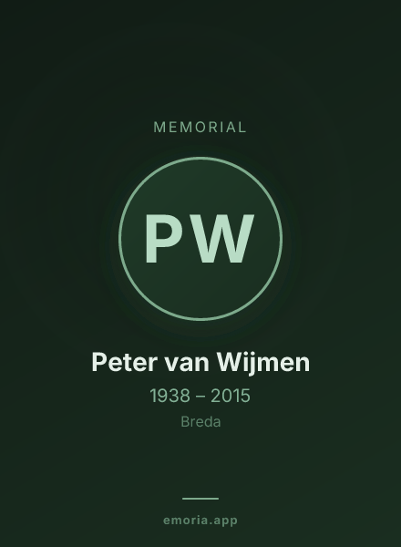 Memorial portrait of Peter van Wijmen