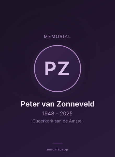 Memorial portrait of Peter van Zonneveld