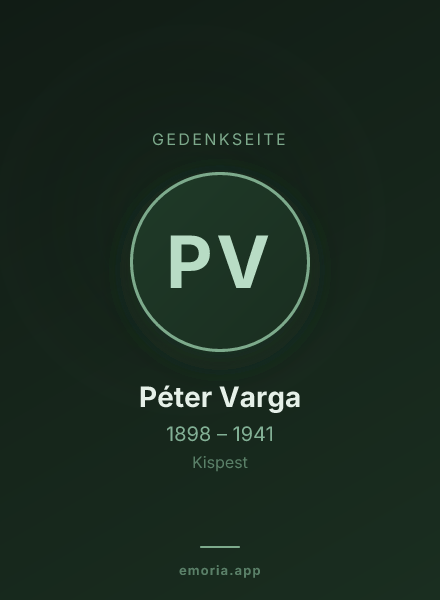 Gedenkportrait von Péter Varga