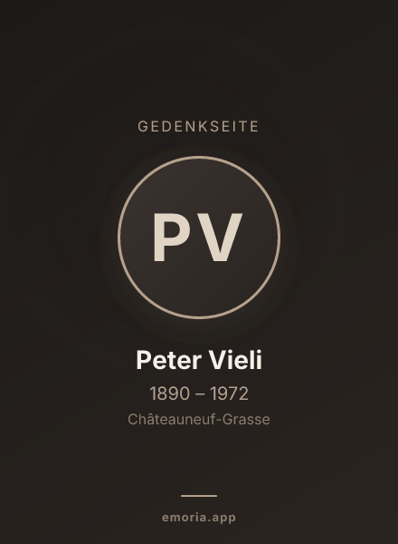 Gedenkportrait von Peter Vieli