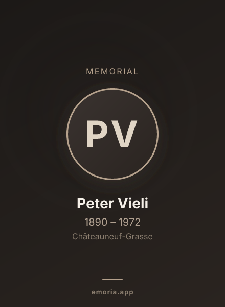 Memorial portrait of Peter Vieli