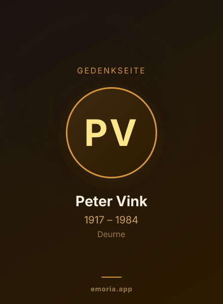 Gedenkportrait von Peter Vink