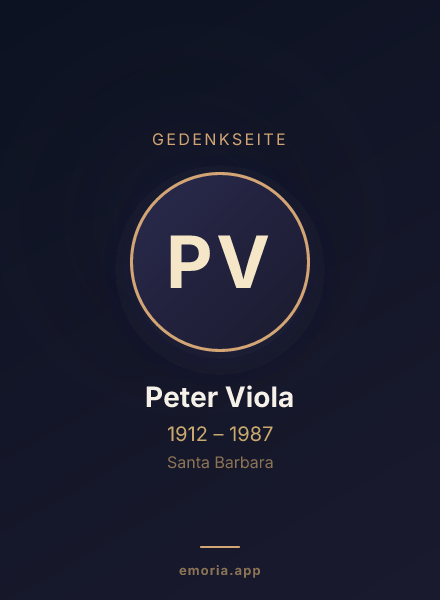 Gedenkportrait von Peter Viola