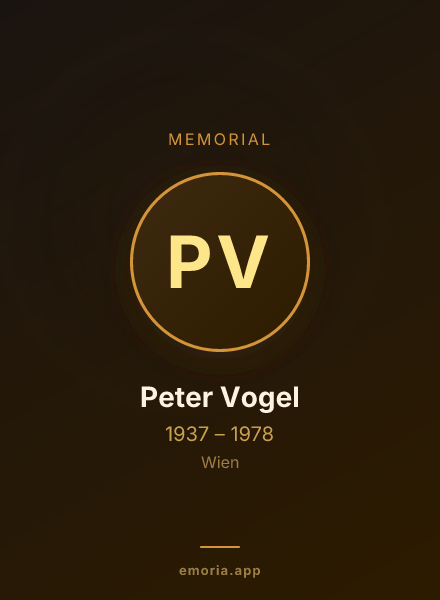 Memorial portrait of Peter Vogel