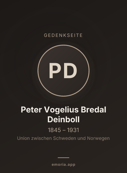 Gedenkportrait von Peter Vogelius Bredal Deinboll