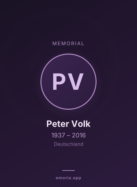 Memorial portrait of Peter Volk