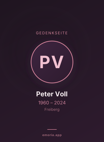 Gedenkportrait von Peter Voll