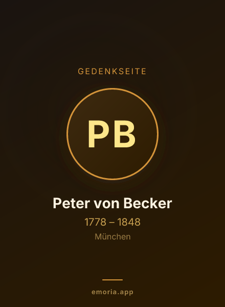 Gedenkportrait von Peter von Becker