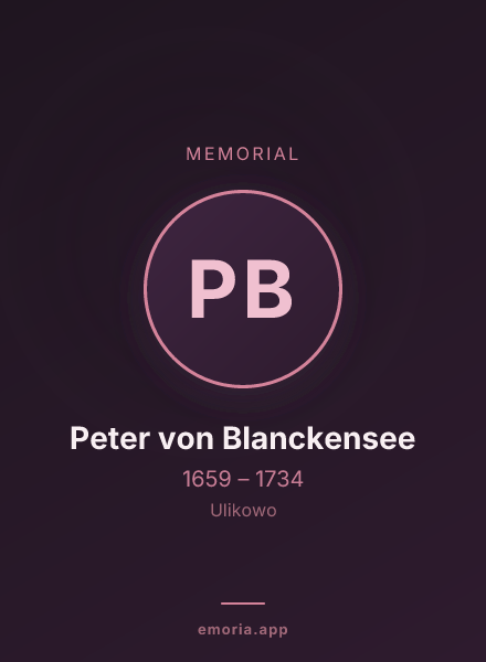 Memorial portrait of Peter von Blanckensee