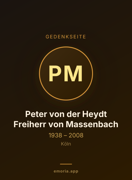 Gedenkportrait von Peter von der Heydt Freiherr von Massenbach