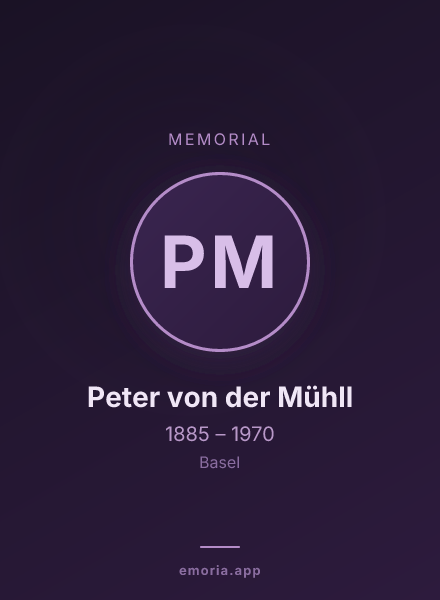 Memorial portrait of Peter von der Mühll