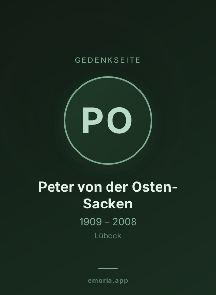 Gedenkportrait von Peter von der Osten-Sacken