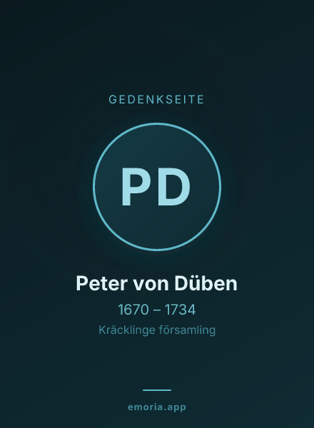 Gedenkportrait von Peter von Düben