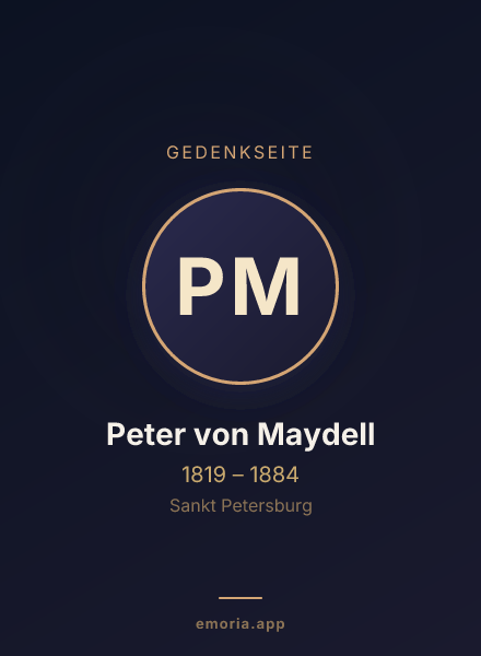 Gedenkportrait von Peter von Maydell