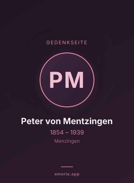 Gedenkportrait von Peter von Mentzingen