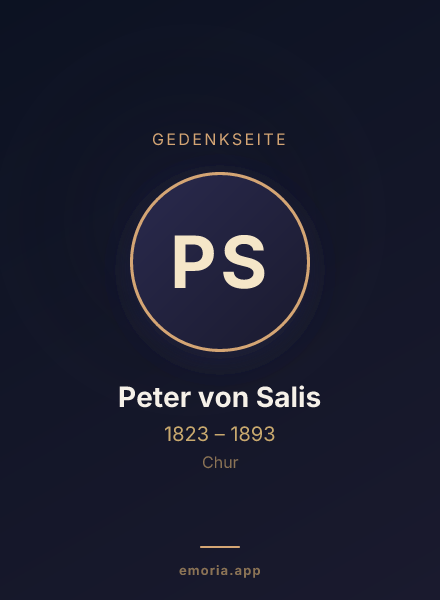 Gedenkportrait von Peter von Salis