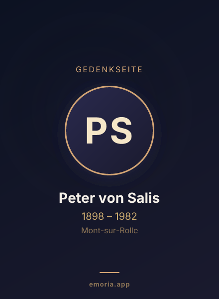 Gedenkportrait von Peter von Salis
