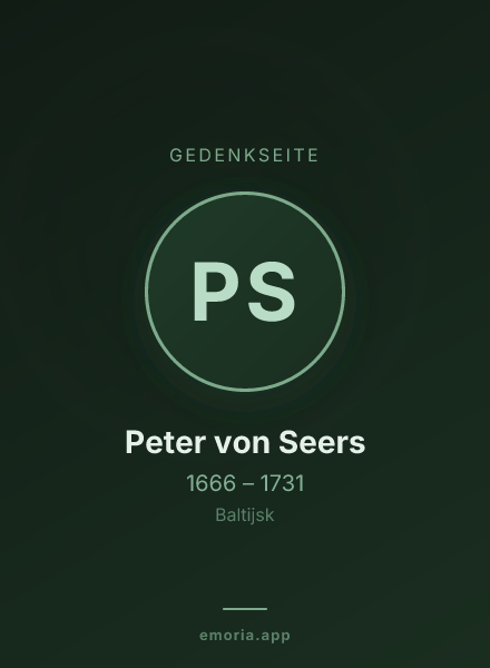 Gedenkportrait von Peter von Seers