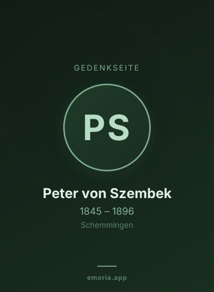 Gedenkportrait von Peter von Szembek
