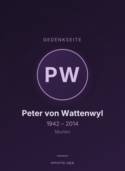Gedenkportrait von Peter von Wattenwyl