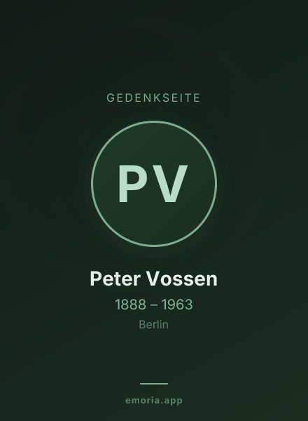 Gedenkportrait von Peter Vossen