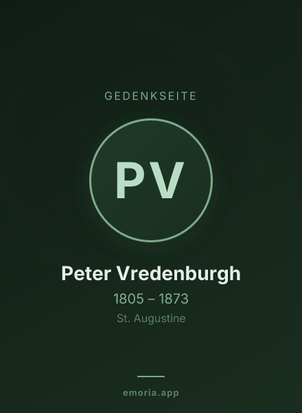 Gedenkportrait von Peter Vredenburgh