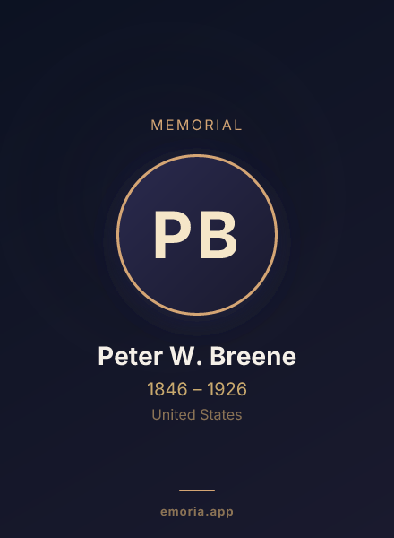Memorial portrait of Peter W. Breene