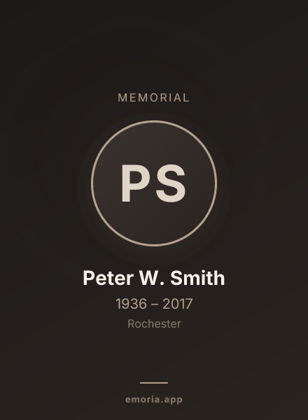 Memorial portrait of Peter W. Smith