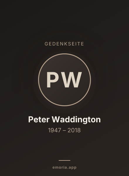 Gedenkportrait von Peter Waddington