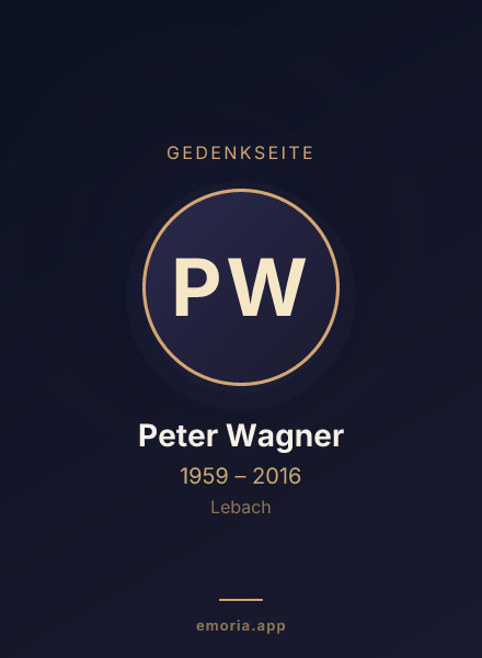 Gedenkportrait von Peter Wagner