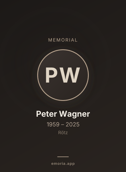 Memorial portrait of Peter Wagner