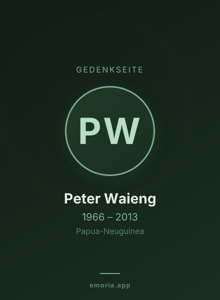 Gedenkportrait von Peter Waieng