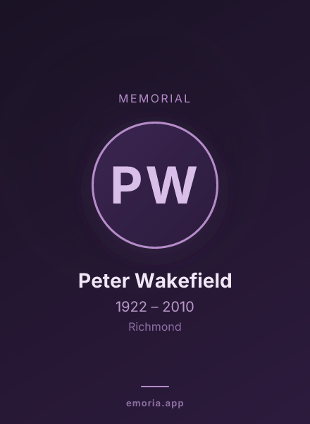 Memorial portrait of Peter Wakefield