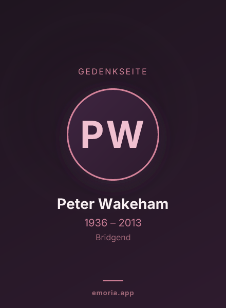 Gedenkportrait von Peter Wakeham