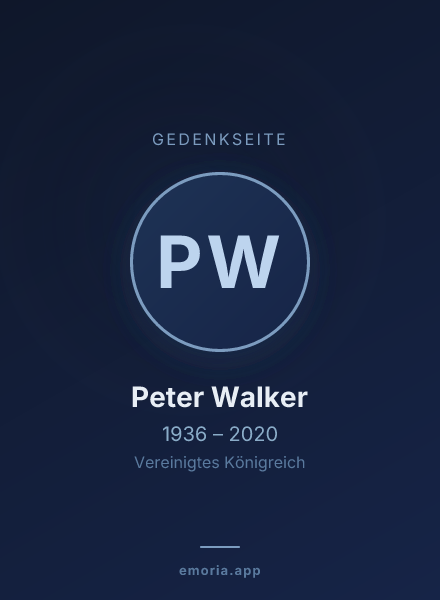 Gedenkportrait von Peter Walker