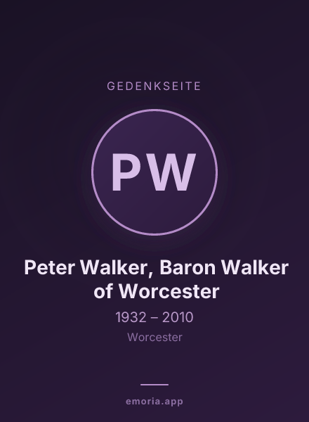 Gedenkportrait von Peter Walker, Baron Walker of Worcester
